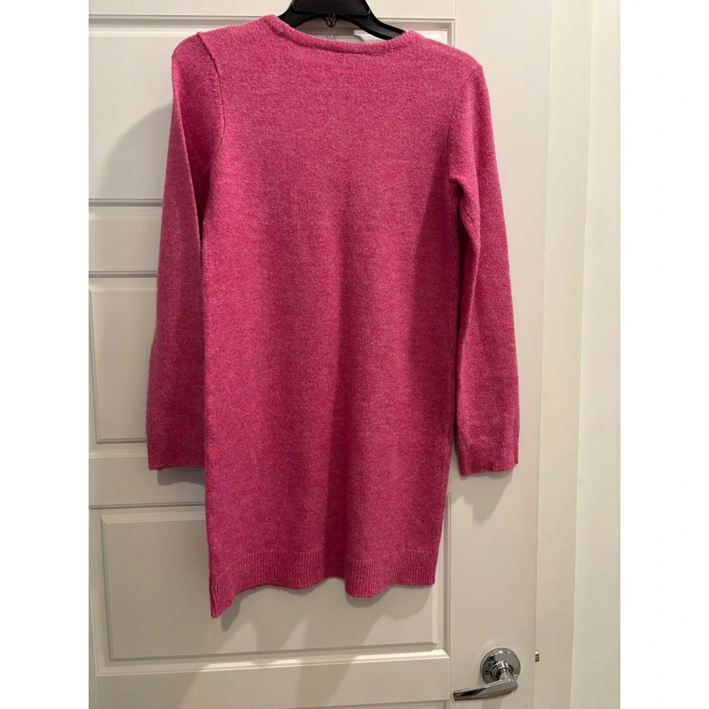 The Childrens Place Girls Pink Sequin Sweater Dress XL Long Sleeve Knit Sparkle